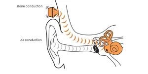 Diagram of how bone conduction works