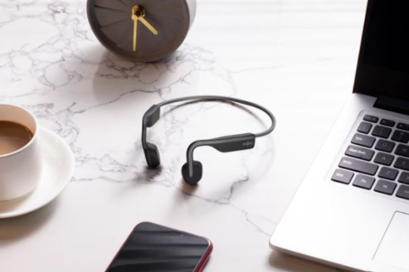 Shokz headphones on a desk